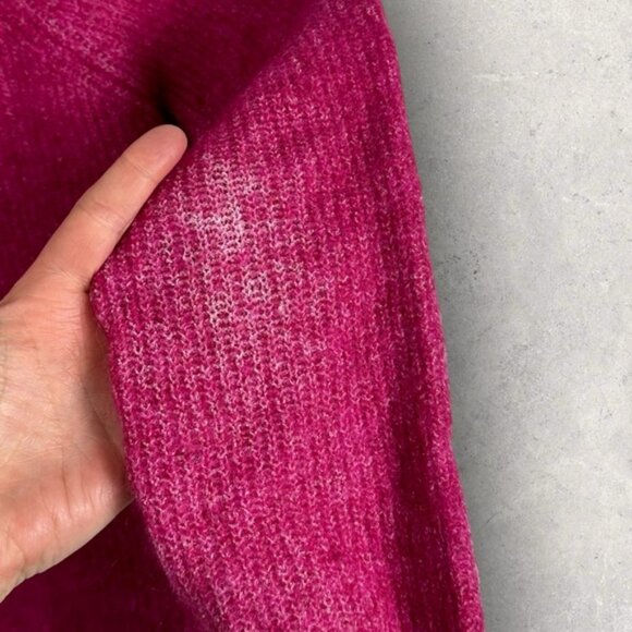 Sezane Trudy Ribbed Knit Sweater Pink Size Medium French Buttons Mohair Wool M - Picture 11 of 14